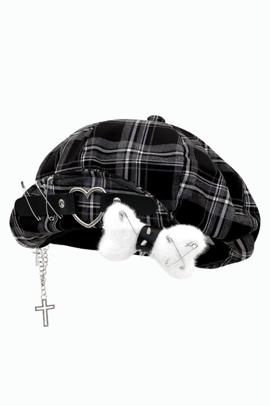 Studded Plaid Subculture Hat