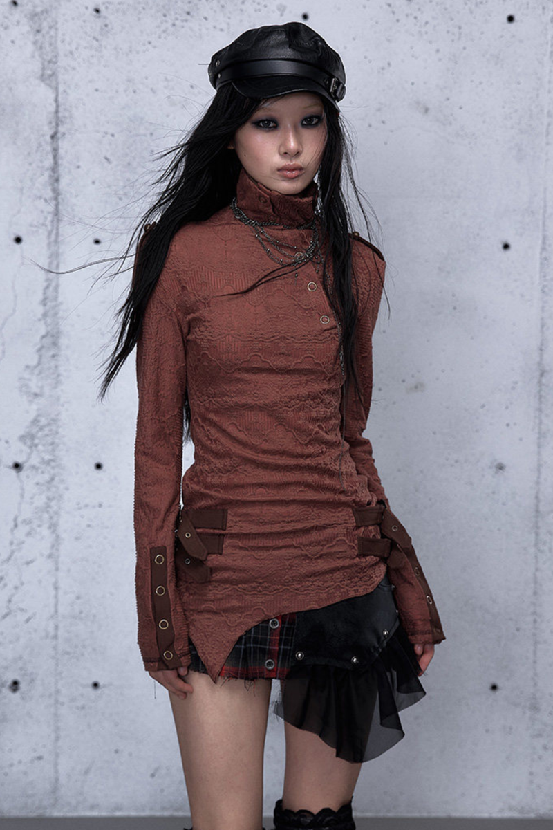 Retro Asymmetric Knit Sweater