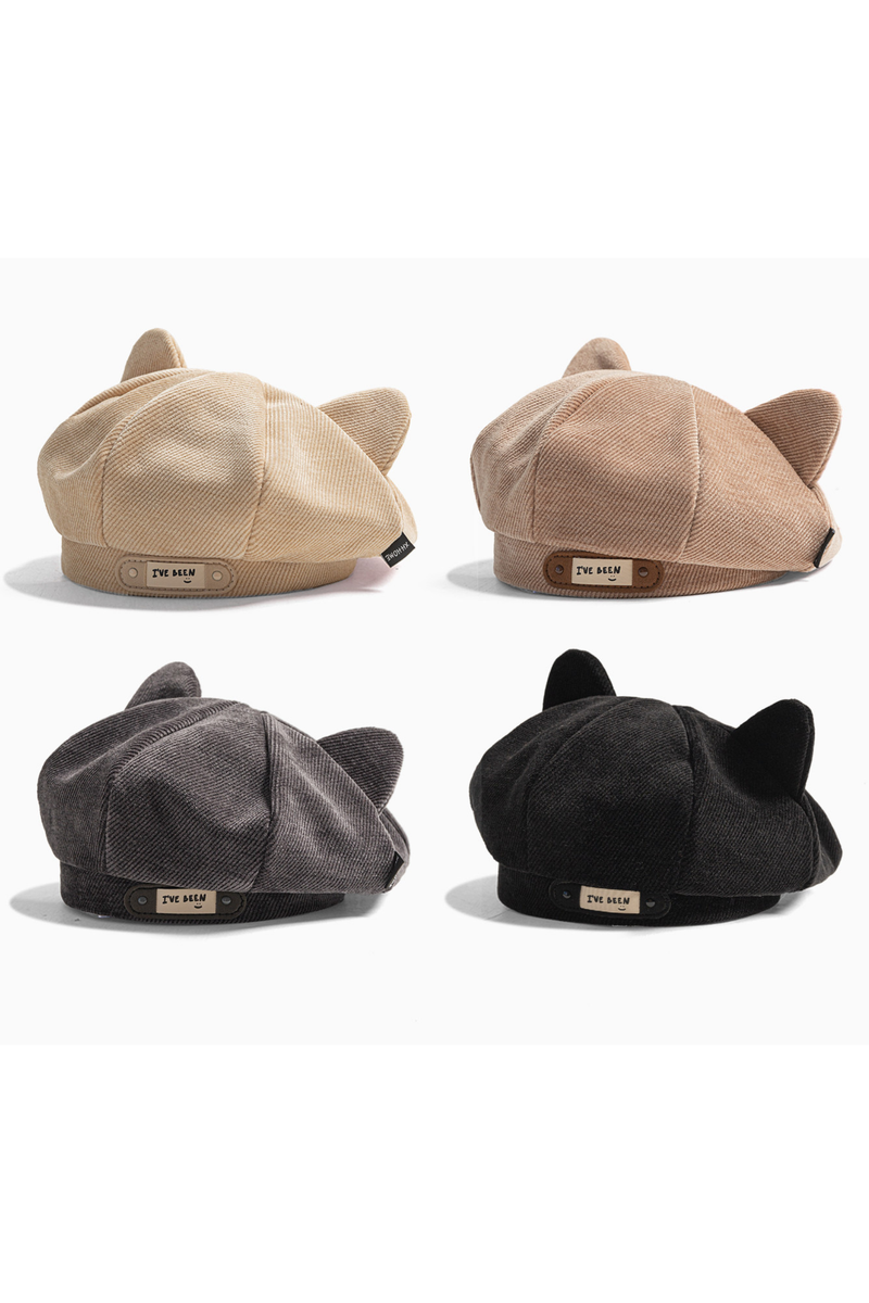 Corduroy Cat Ear Beret