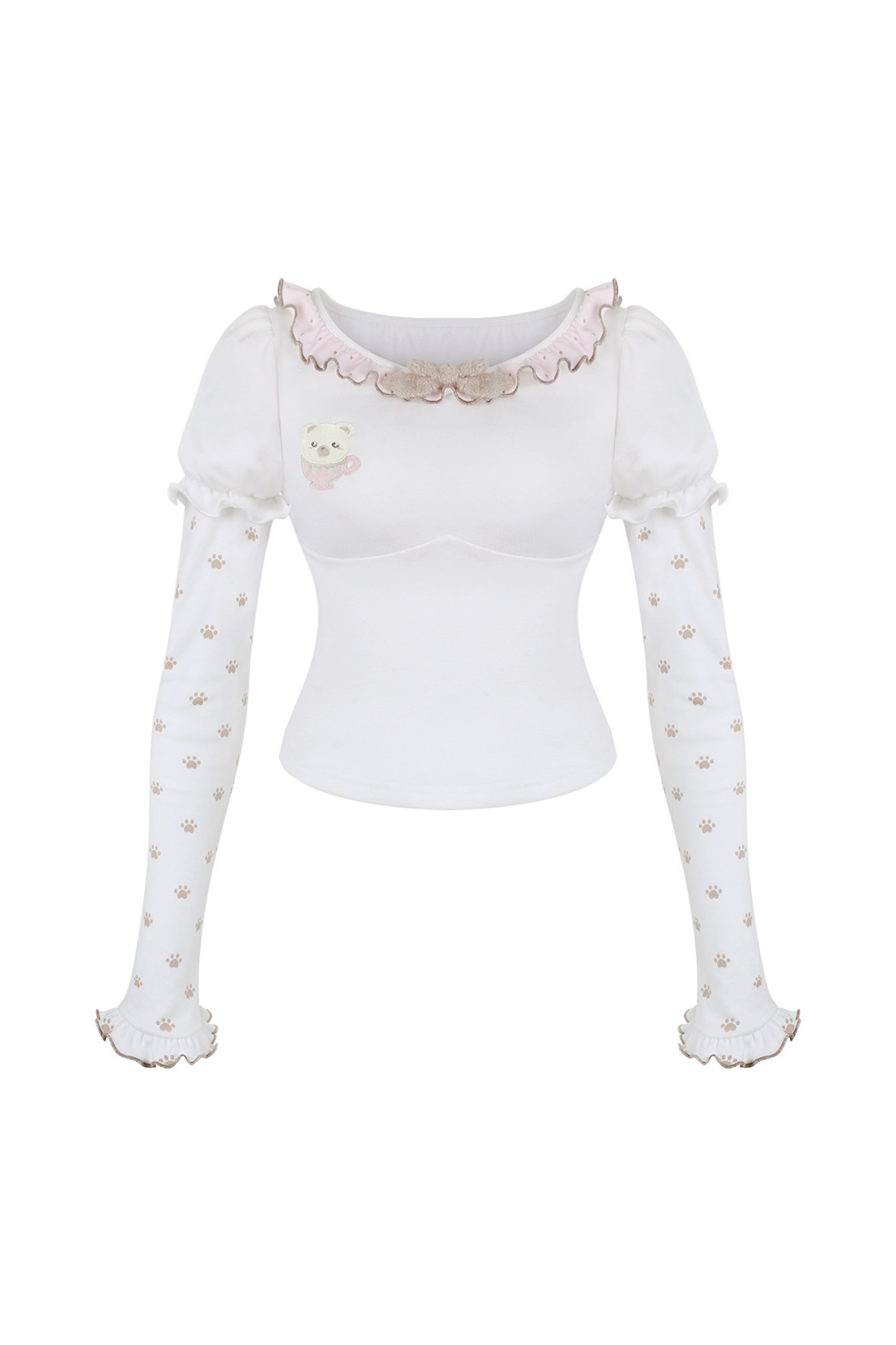Milk Tea Bear Hooded Overalls + Top
