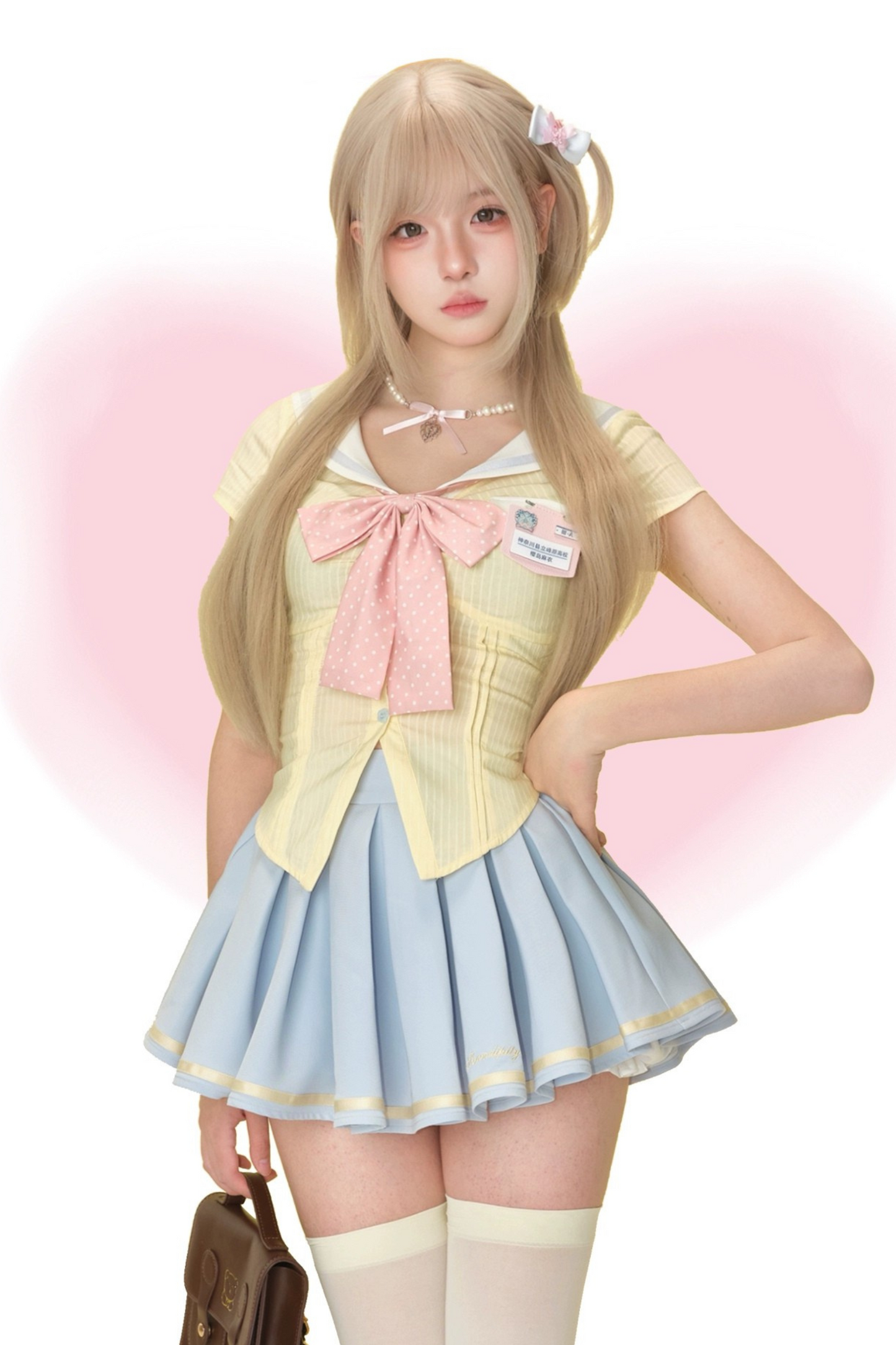 Academy Ribbon Top + Pleated Skirt