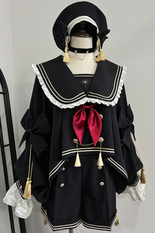 Night Servant Bird Sailor Top + Jacket + Short Pants + Beret + Choker