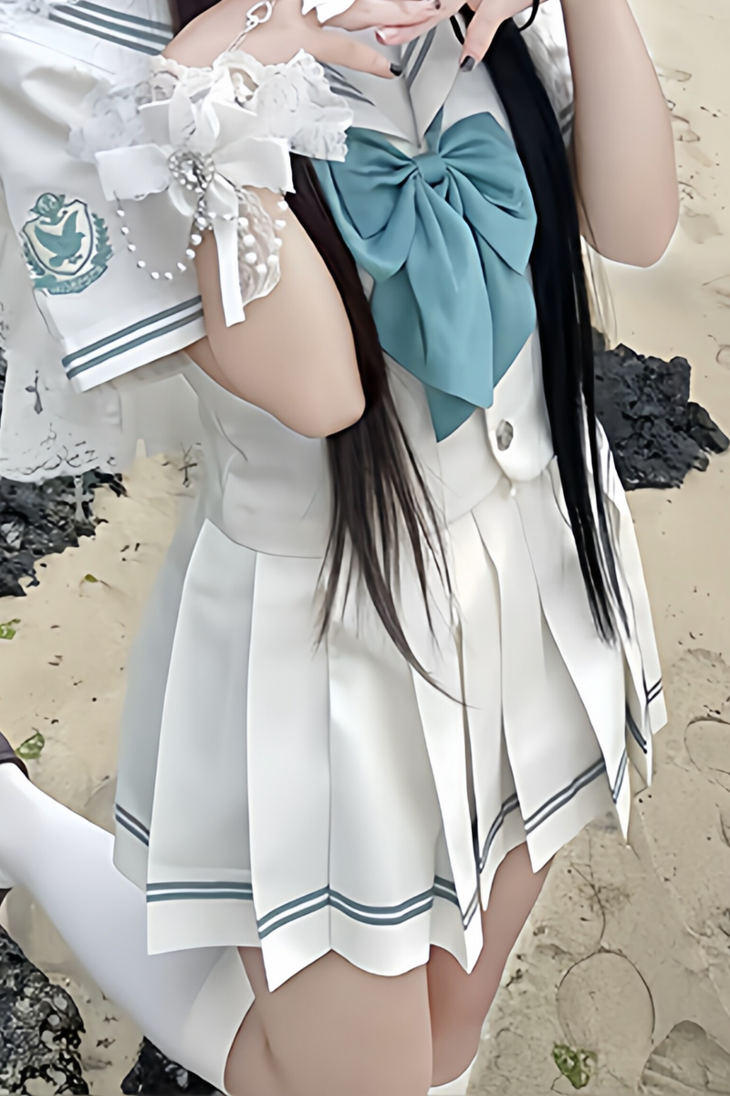 Pure Girl Sailor Top + Skirt + Ribbon