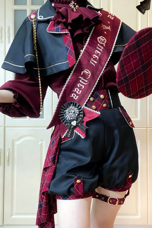 Lolita Prince Blouse + Shorts + Checkered Casquette