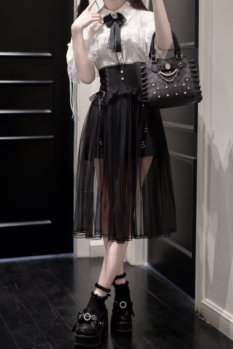 [pre-order] Jirai Cape Top + Sheer Skirt + Ribbon