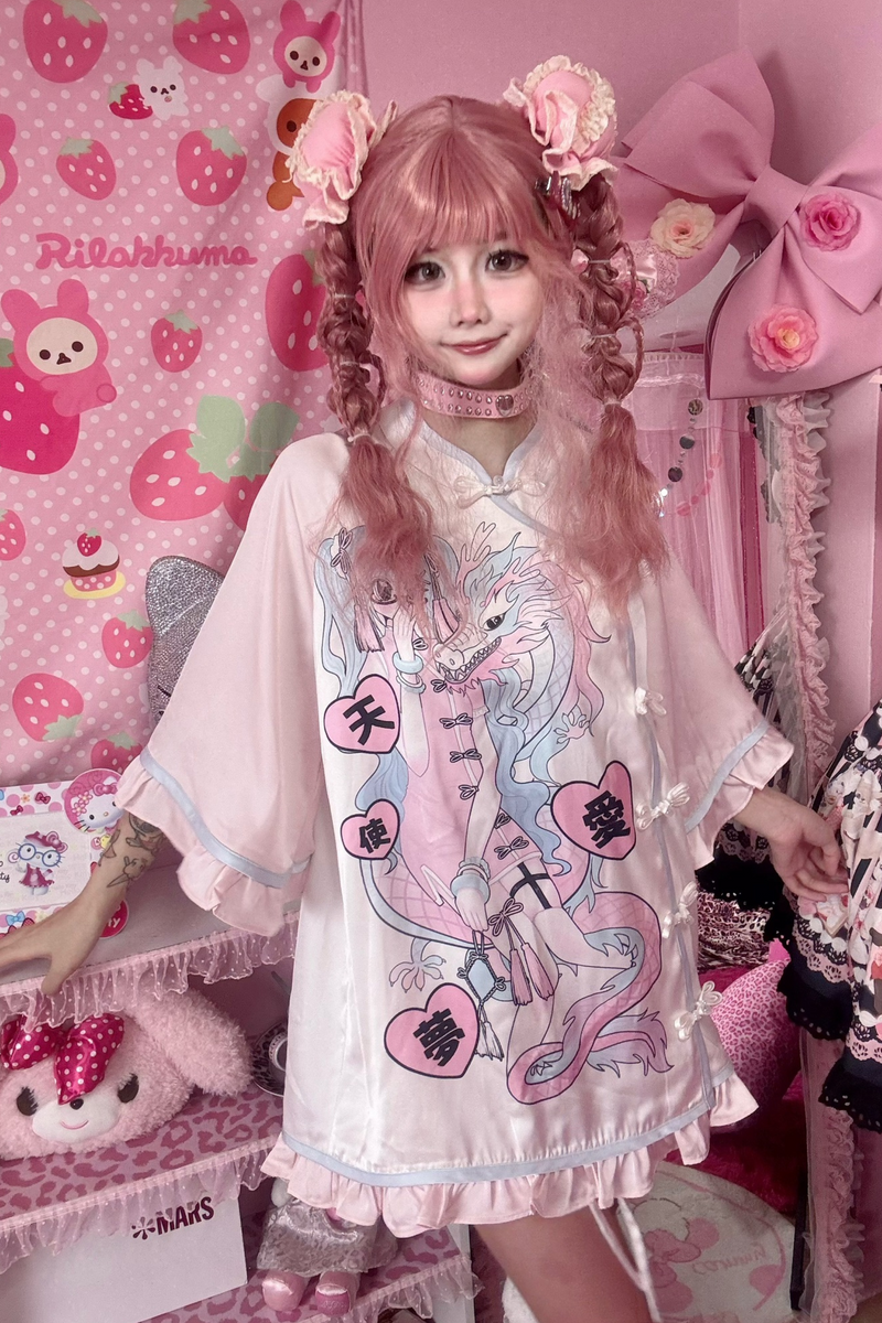 Dream Love Angelic Subculture Chinese-style T-shirt + Shorts
