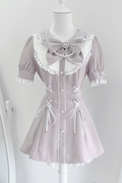 Ribbon Puff Sleeve Top + Inner Pants