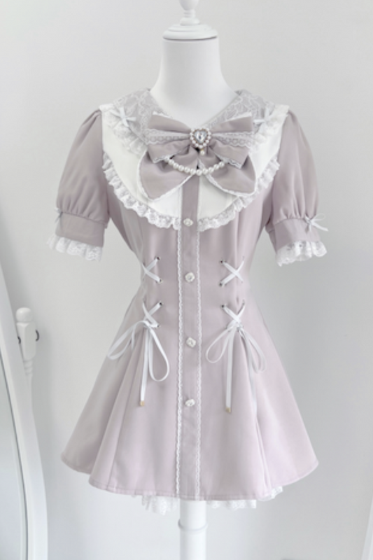 Ribbon Puff Sleeve Top + Inner Pants
