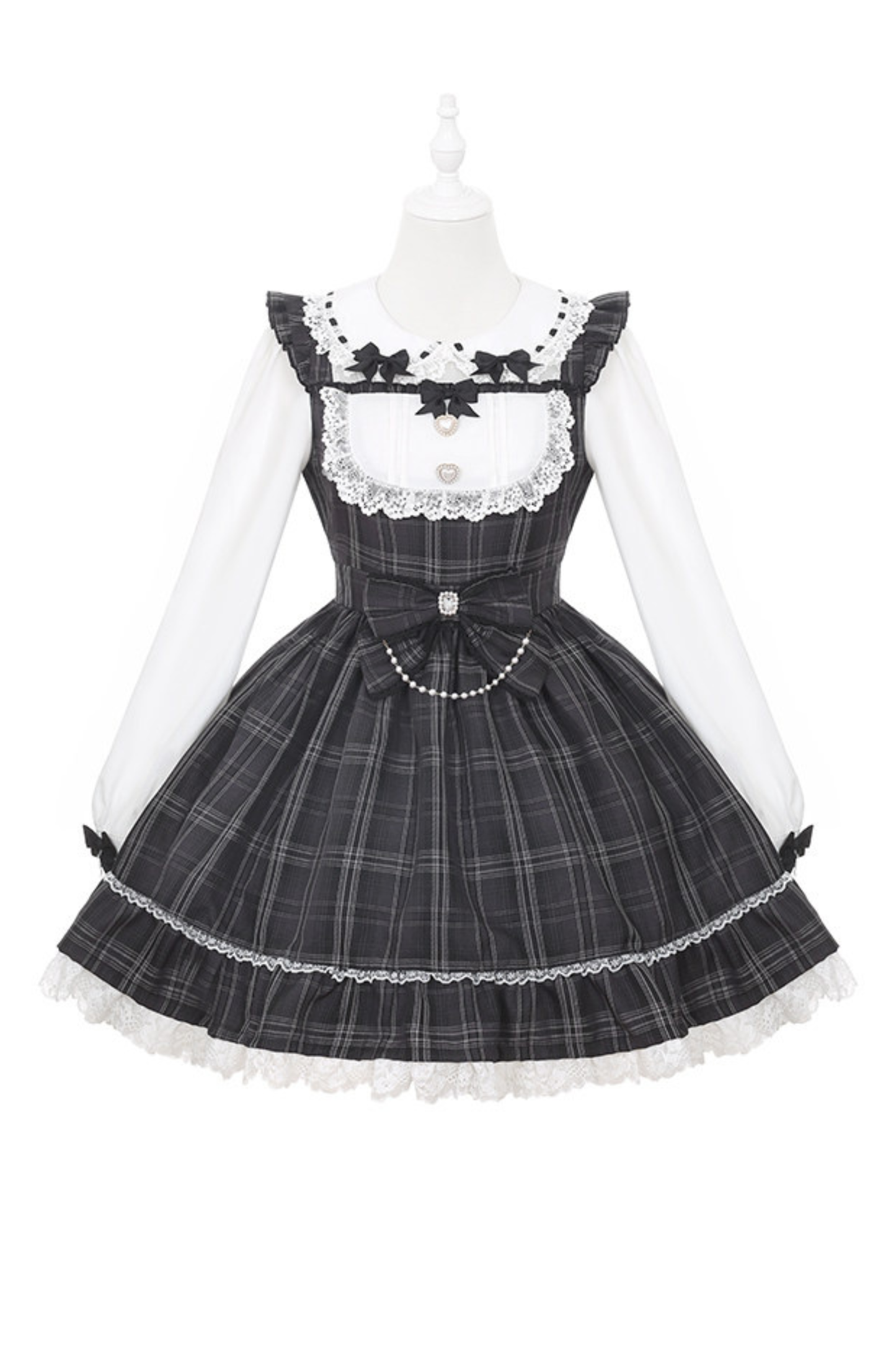 Dark Sweet Plaid Dress + Headband