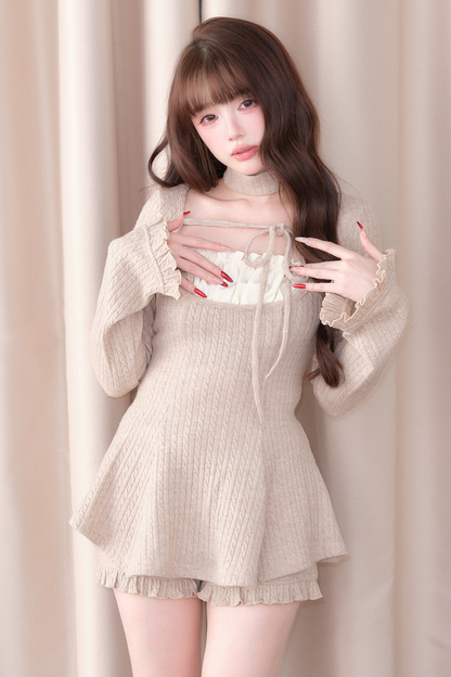Ribbed Knit Dress + Shorts