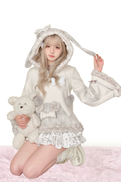 Sweet Rabbit Hood Top + Tiered Skirt