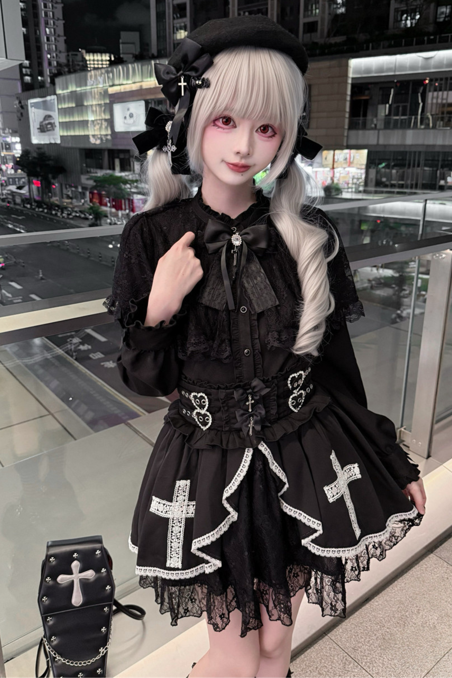 Cape Style Shirt + Cross Skirt + Hat