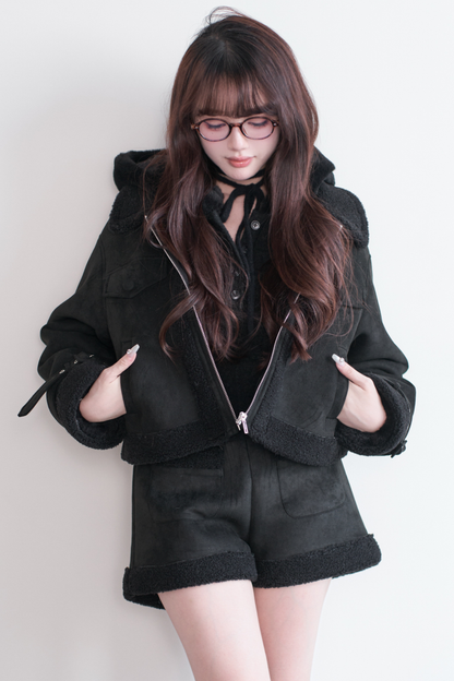 Fur Short Coat + Shorts