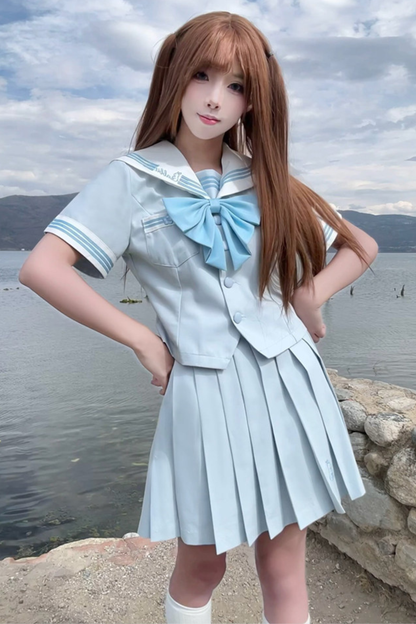 Rabbit Sailor Top + Skirt + Ribbon