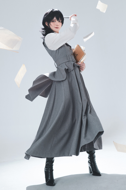 Umbrella Style Trailing Vest + Long Skirt + Short Skirt