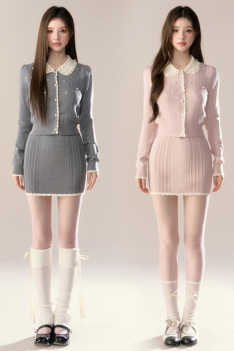 Sweet French Knit Top + Tight Skirt