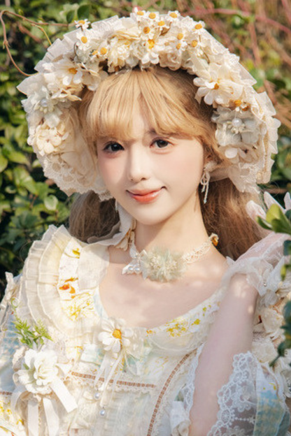 Daisy Wedding Lolita Hat + Gloves + Bag + Necklace