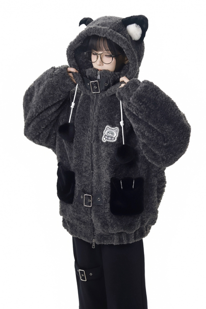 Raccoon Fur Jacket + Sweatshirt + Skirt + Pants + Leg Sleeve