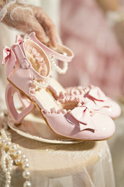 Heart Love Lollita Pearl Peach Heels