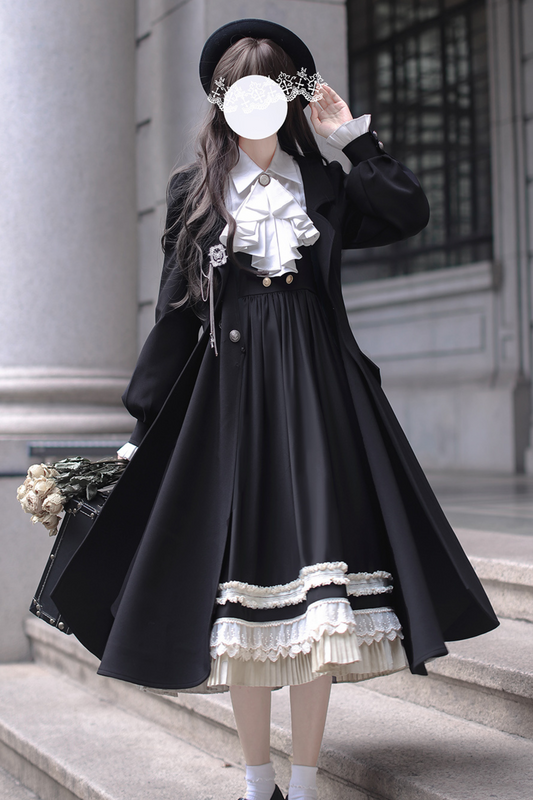 [pre-order] Retro Sweet College Coat + Suspender Skirt + Shirt + Collar + Brooch