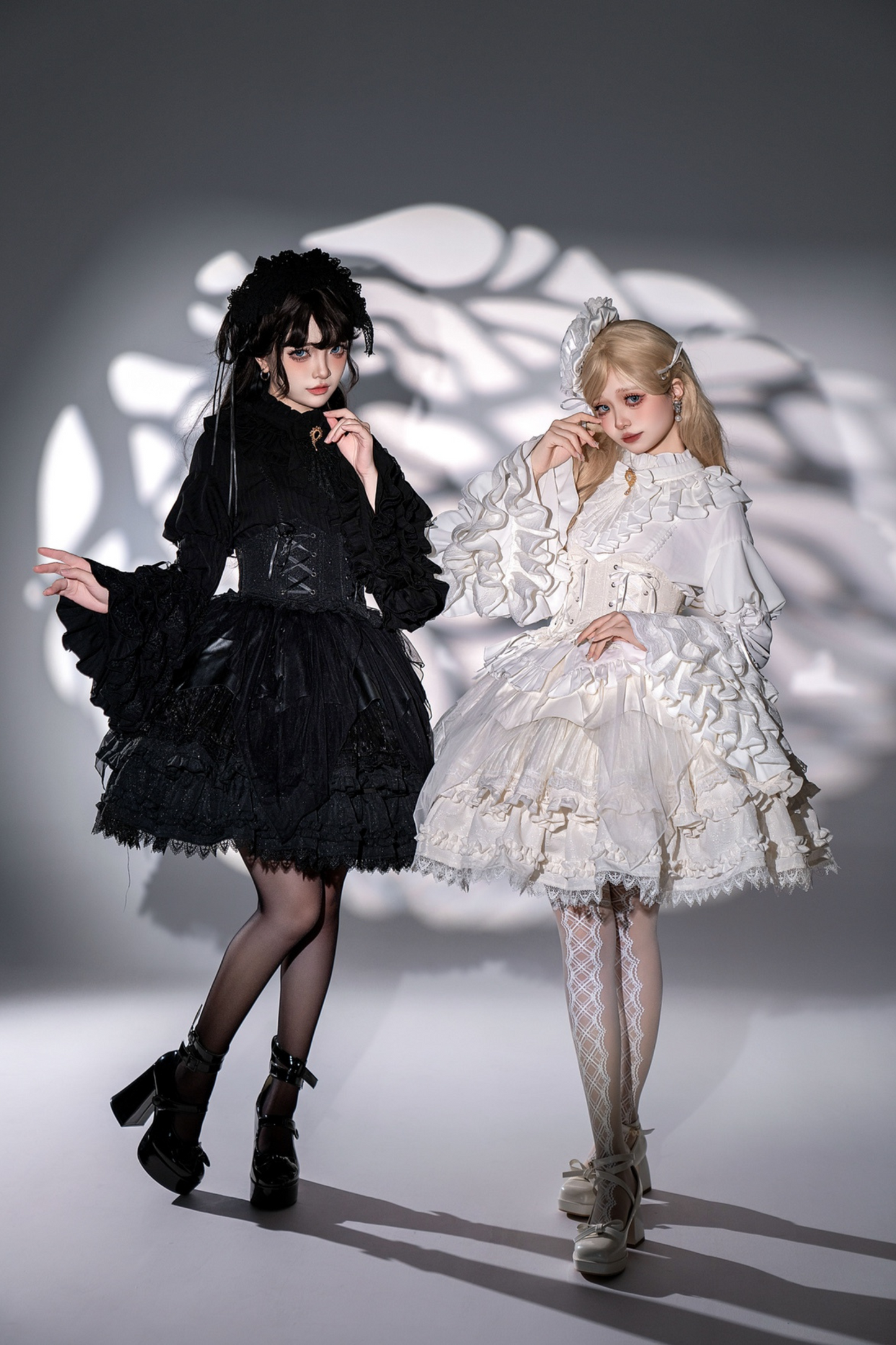 Princess Sleeve Lolita Gothic Blouse + Flare Skirt + Waist Belt