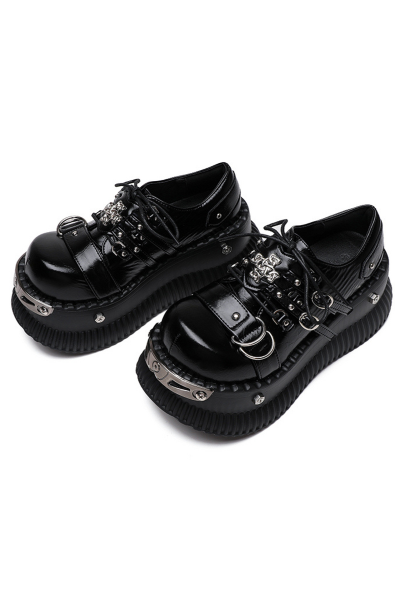 Mode Silver Design Platform Shoes