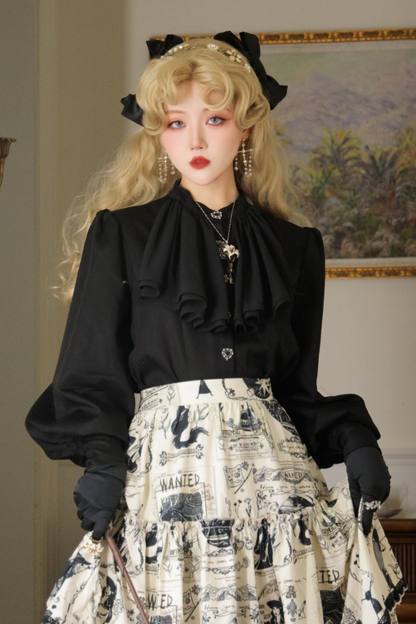 Satin Puff Sleeve Blouse