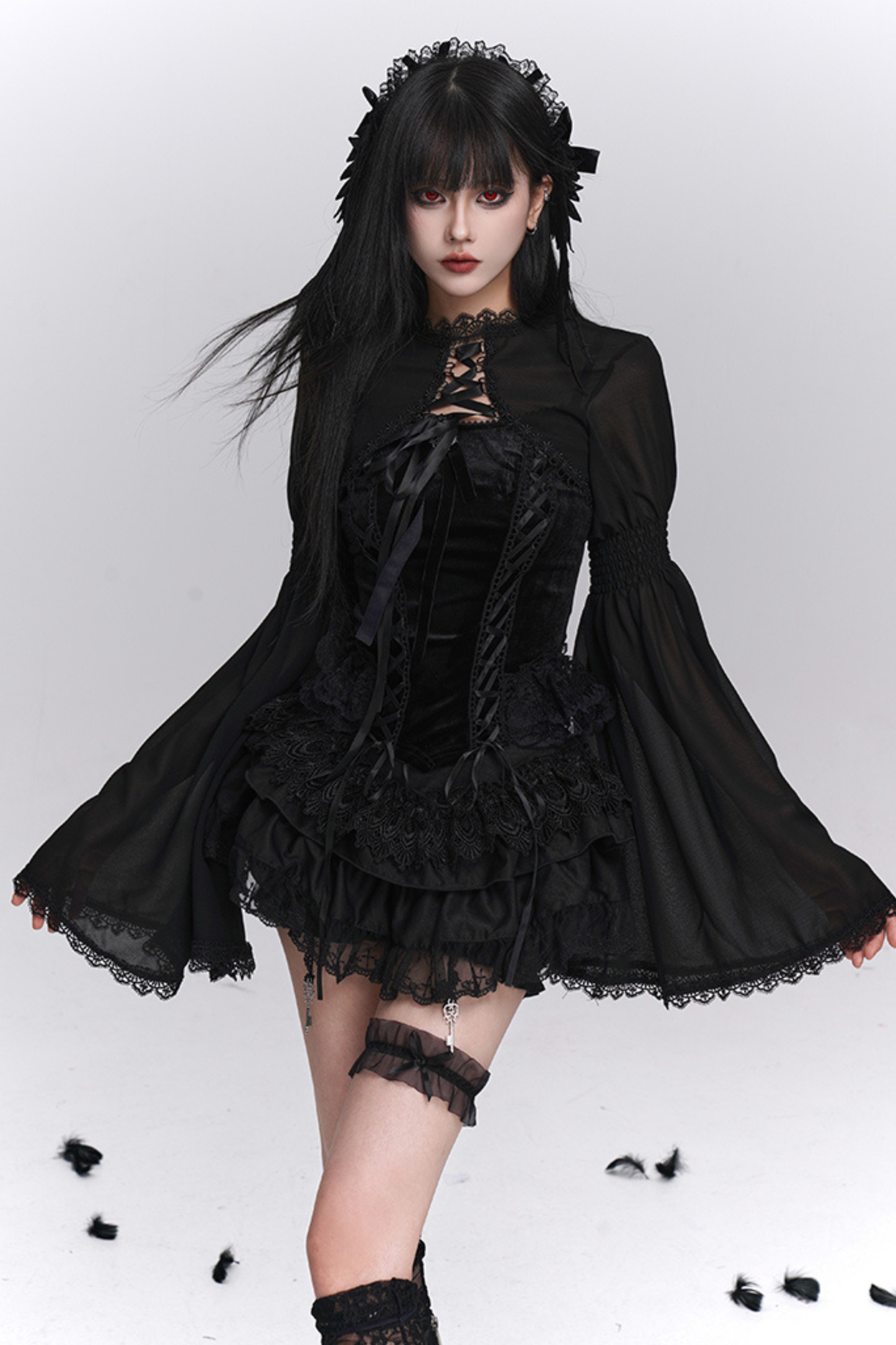 Ghost Girl Gothic Puffy Skirt + Camisole + Short Outer
