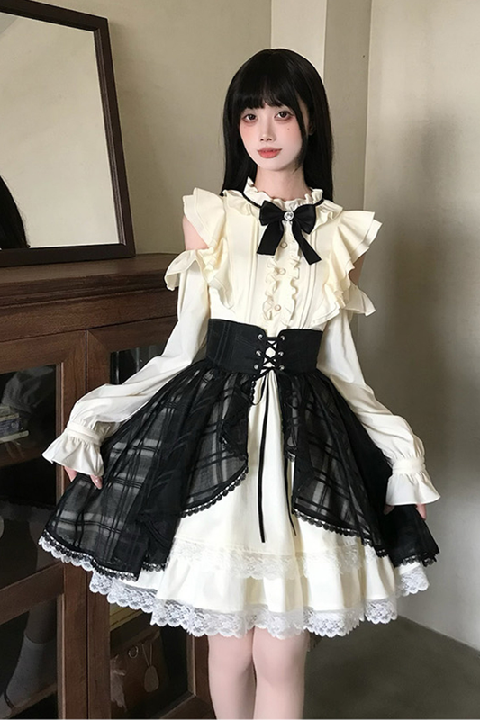 Off-shoulder Noble Dress + Skirt