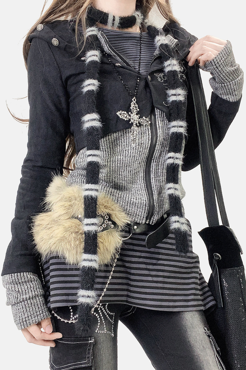 Subculture Patchwork Hooded Jacket