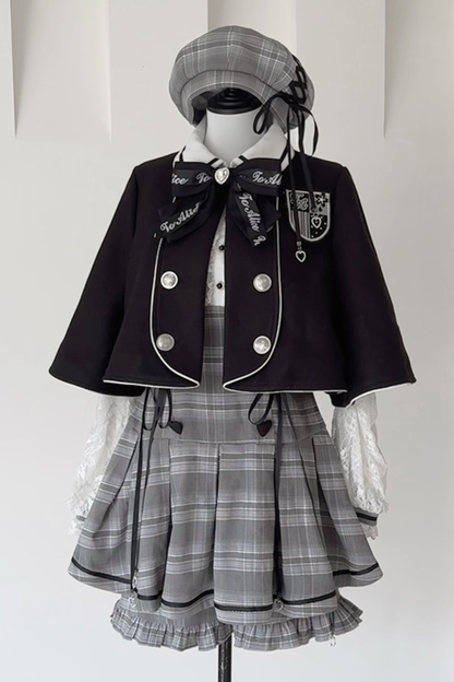 Detective Academy Plaid Dress + Pants + Cape