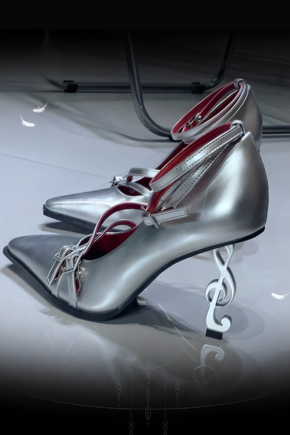 Gothic Music Note High Heels