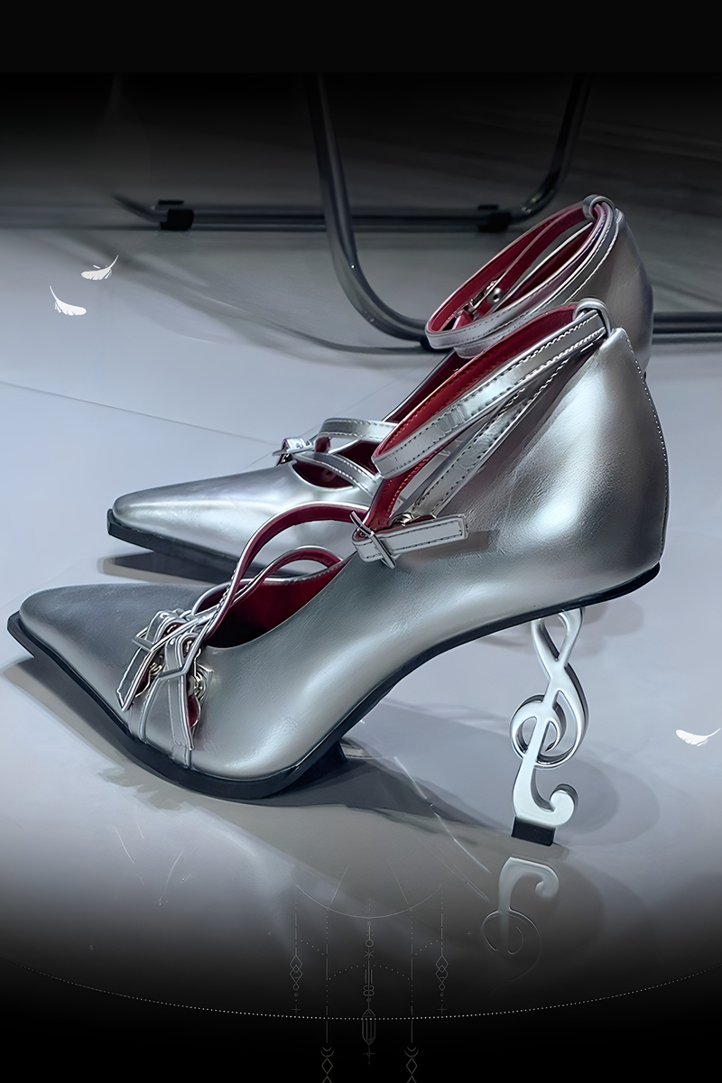 Gothic Music Note High Heels