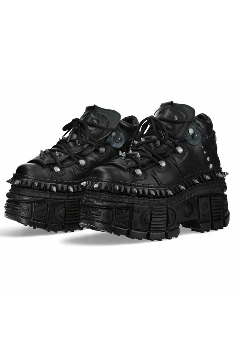 Mode Black Punk Studded Shoes