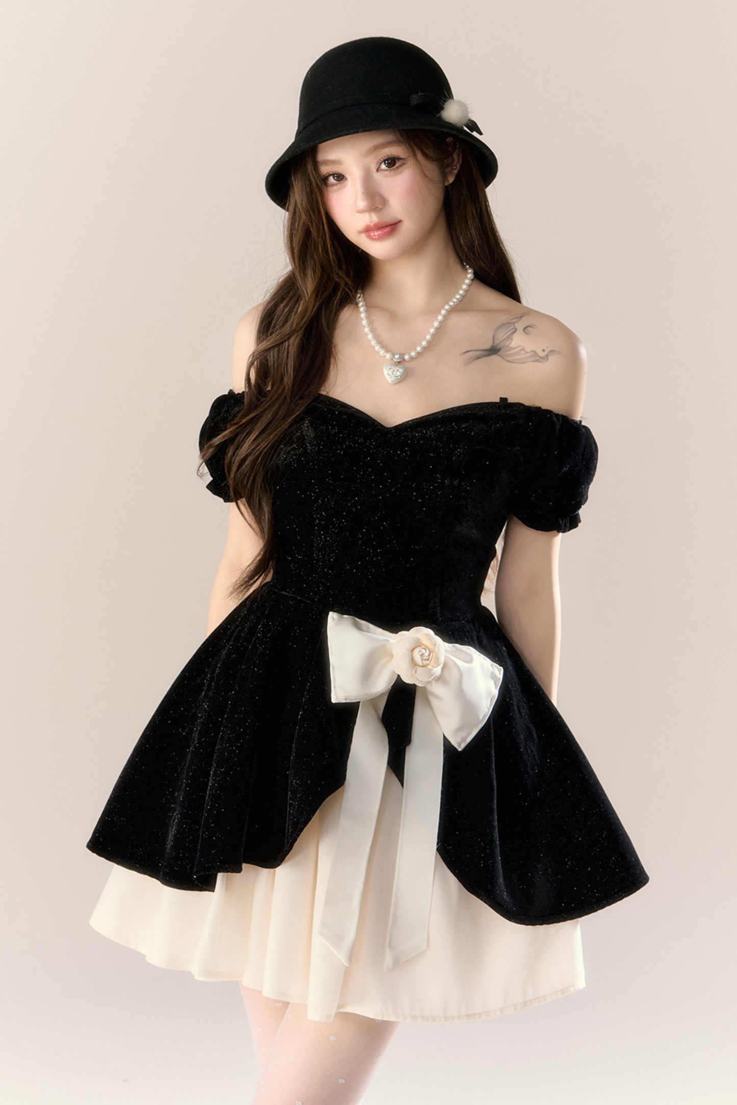 Velvet Girly French Banquet Dress