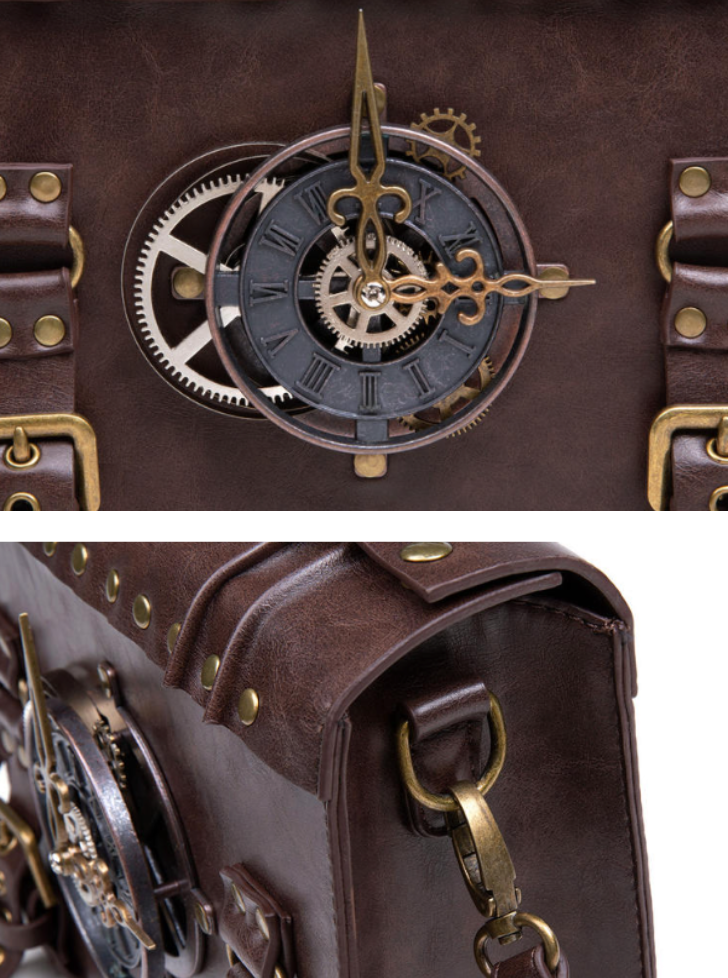 Steampunk Antique Clock Square Bag