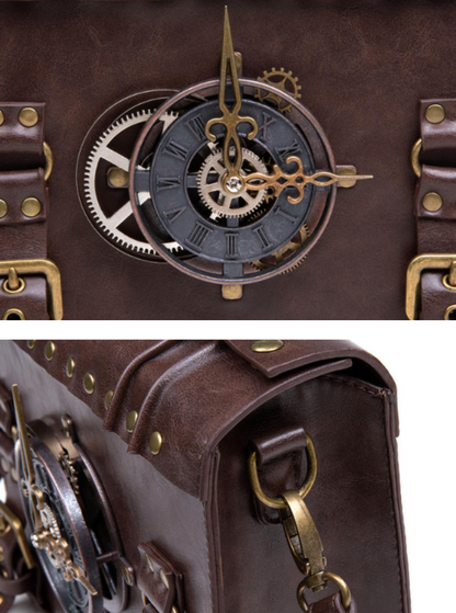 Steampunk Antique Clock Square Bag