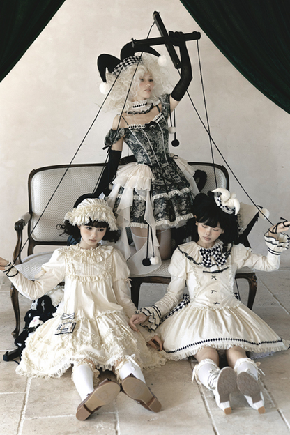 [pre-order] Marionette Lolita Jumper Skirt + Ruffle Collar Top + Flare Skirt + Lolita Dress