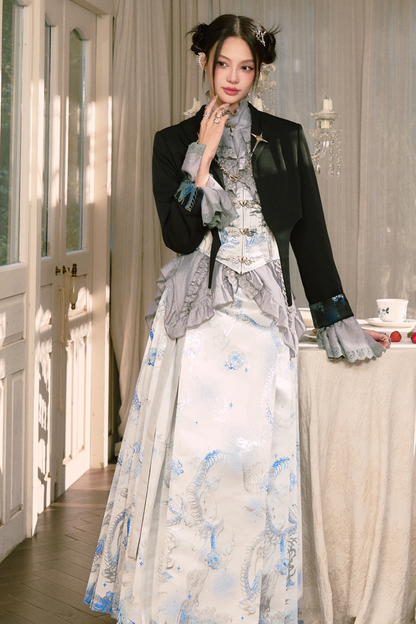 Chinese-style Shirt + Jacket + Long Skirt