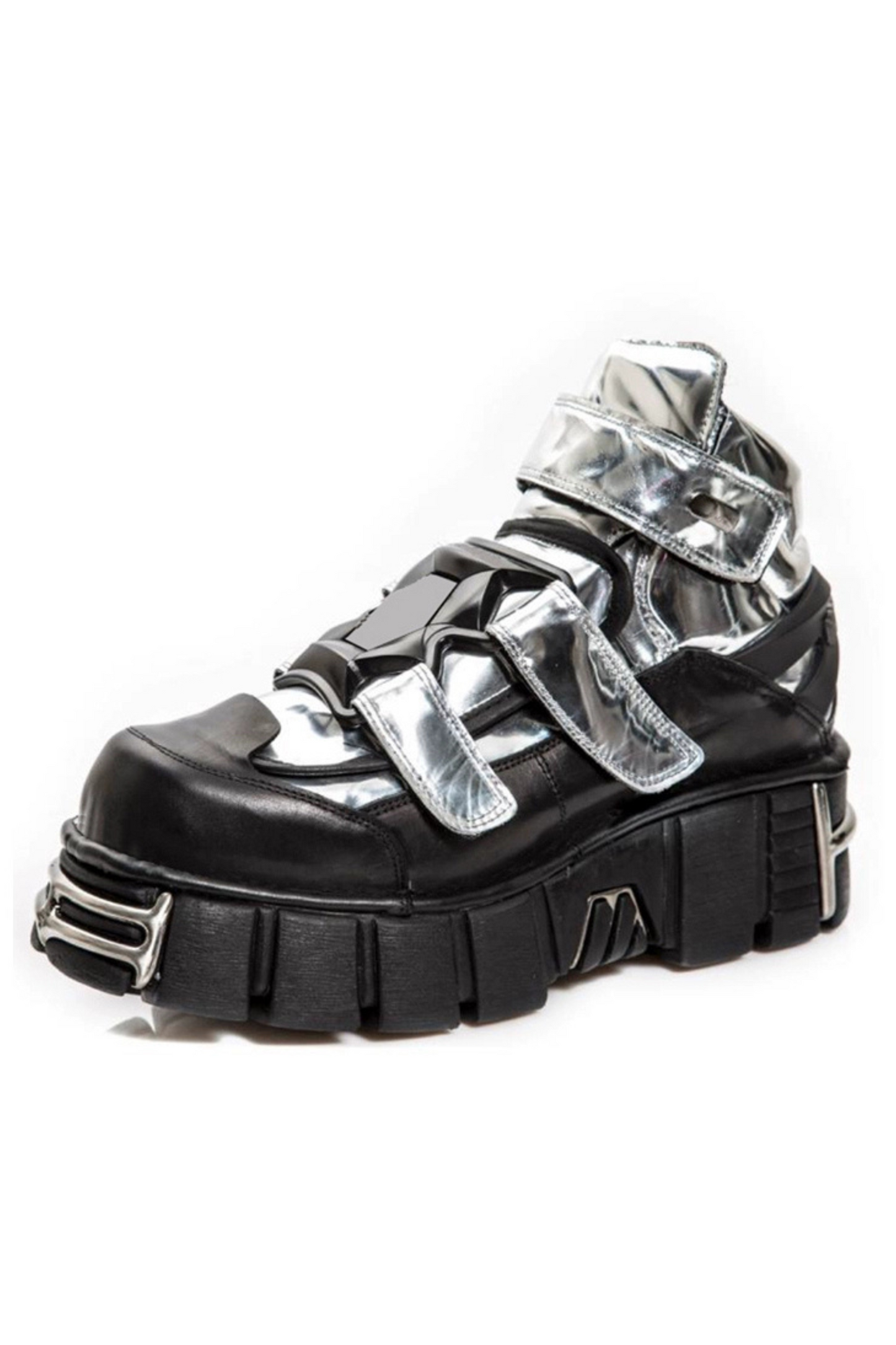 Dark Silver Design High-top Shoes