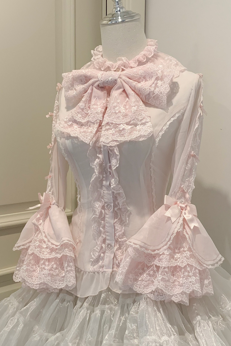 Sweet Ribbon Chiffon Lolita Blouse