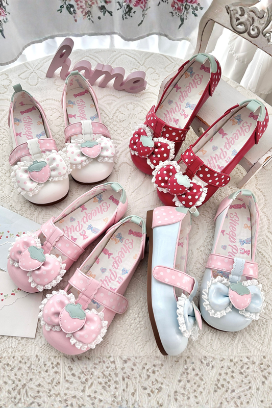 Strawberry Polka Dot Flats