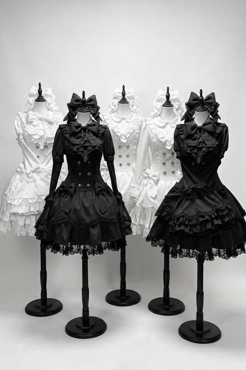 Dark Gothic Dress + Sleeves + Headband