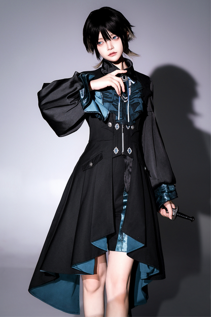 Dark Mode Asymmetric Jacket + Dress + Pants