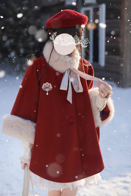 [pre-order] Sweet Cape Coat + Shirt + Wool Beret + Badge
