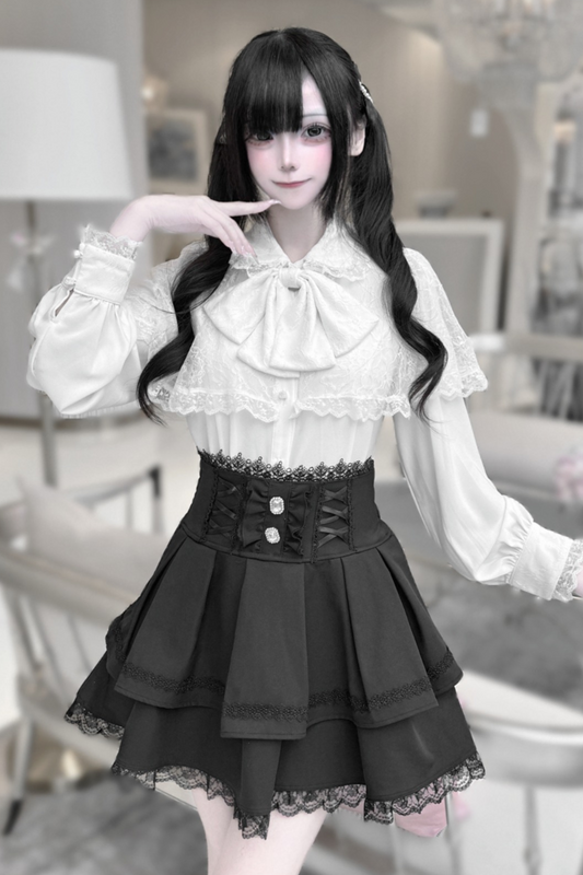 Dark Moon Shadow Cloak Veil Shirt + Skirt