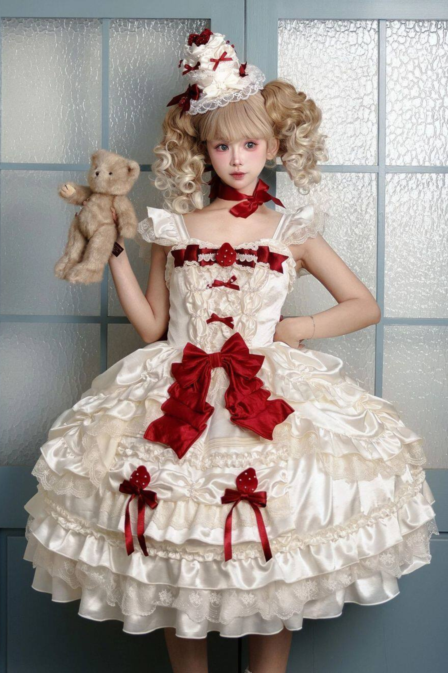 Sweet Pure Lolita Dress + Tail + Ribbon