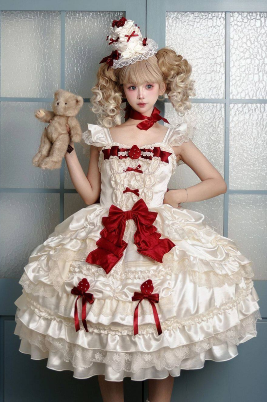 Sweet Pure Lolita Dress + Tail + Ribbon