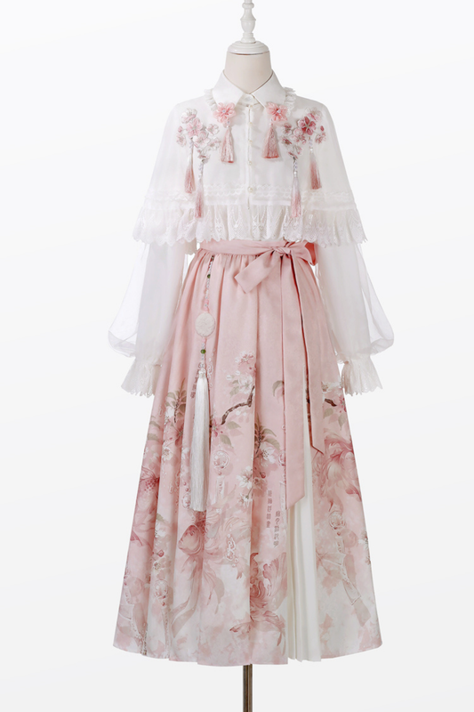 Sweet Flower Shawl + Blouse + Skirt