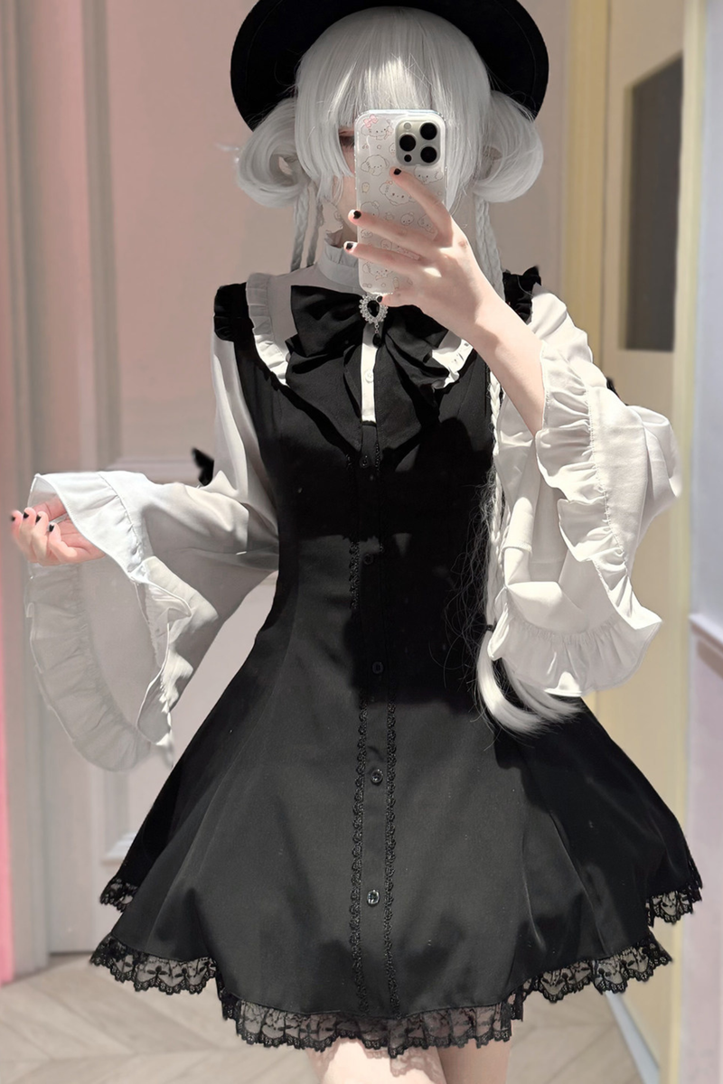 Lace Bell Sleeve Dress + Pants
